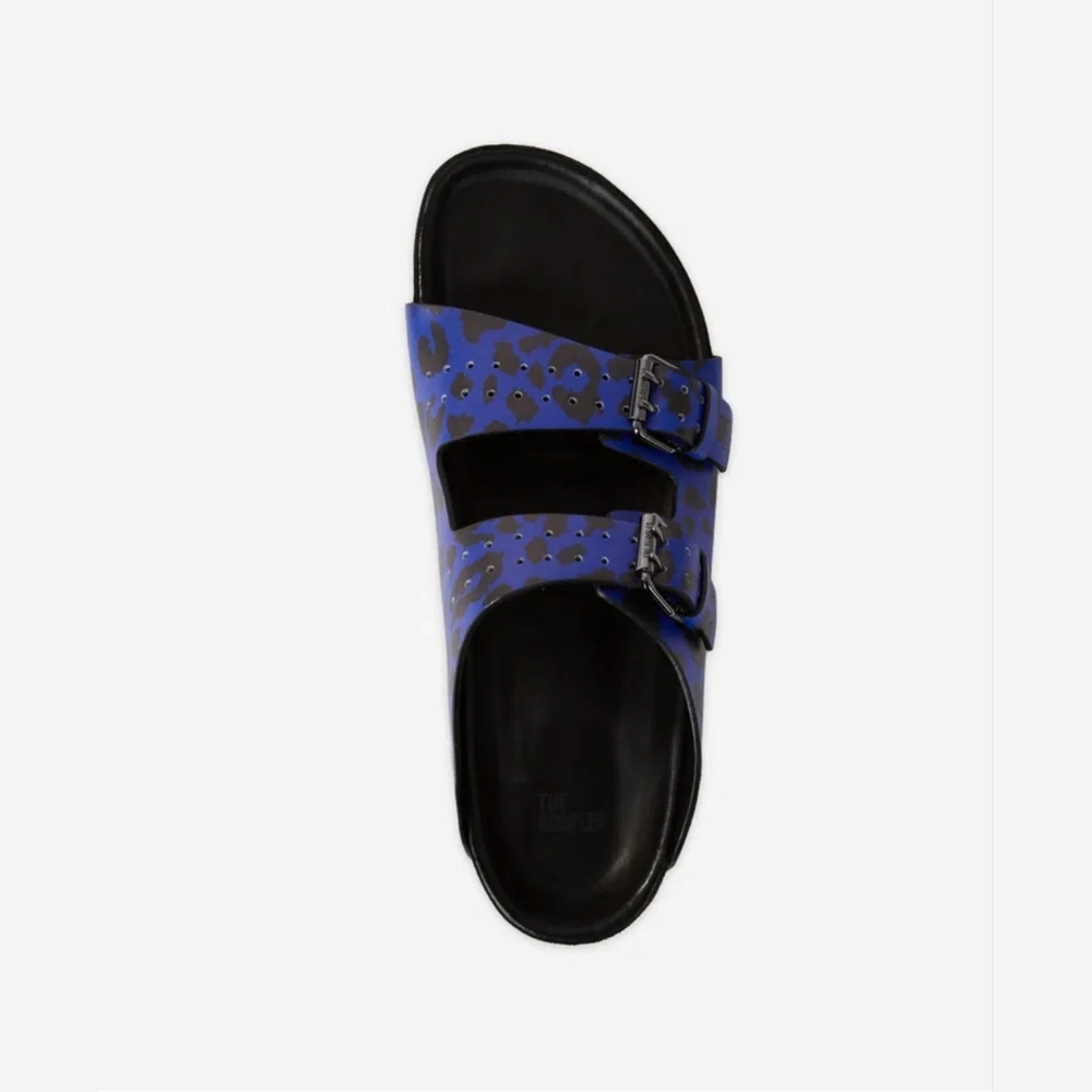 NIB THE KOOPLES Leather Leopard-Print Sandals